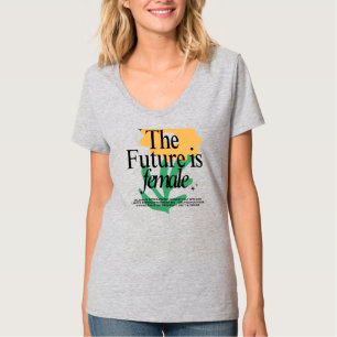 Feministisch bloemgrafisch T-shirt voor vrouwenema
