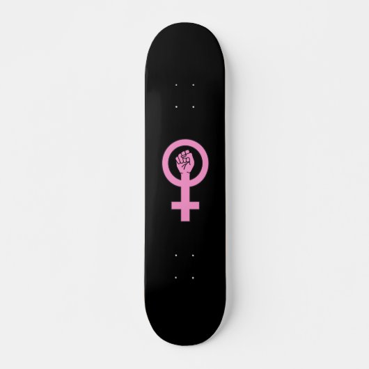Feministisch bord zwart skateboard (Voorkant)