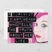 Feministisch Briefkaart (Voorkant / Achterkant)