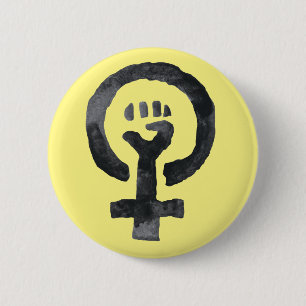 Feministisch eerste symbool ronde button 5,7 cm