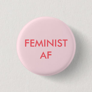 feministisch meisje met ronde knop button 3,2 cm