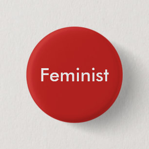 feministisch meisje met ronde knop button 3,2 cm