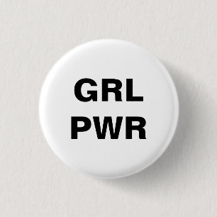 feministisch meisje met ronde knop button 3,2 cm