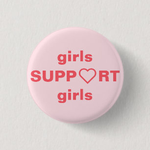 feministisch meisje met ronde knop button 3,2 cm