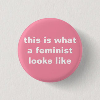 feministisch meisje met ronde knop button 3,2 cm