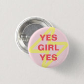 feministisch meisje met ronde knop ronde button 3,2 cm (Voorkant /achterkant)