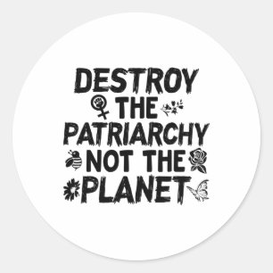 Feministisch Shirt op de Dag van de Aarde Vernieti Ronde Sticker