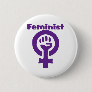 Feministisch Symbool in het Paars Ronde Button 5,7 Cm