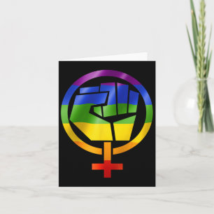 Feministisch symbool LGBT Resist Pride Fist Rainbo Kaart