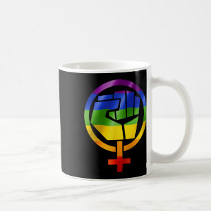 Feministisch symbool LGBT Resist Pride Fist Rainbo Koffiemok