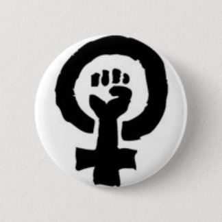 Feministisch symbool ronde button 5,7 cm