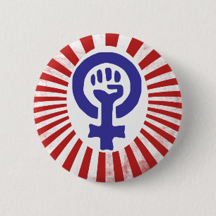 Feministisch symbool ronde button 5,7 cm