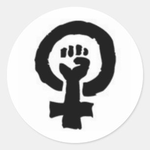 Feministisch symbool ronde sticker