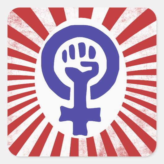 Feministisch symbool vierkante sticker (Voorkant)