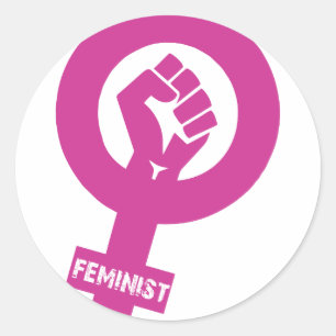 Feministisch symbool voor gendergelijkheid ronde sticker