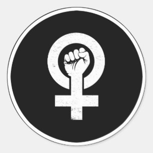 Feministisch verzet ronde sticker
