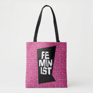 Feministisch vrouwen vrouwelijk meisje me te draagtas