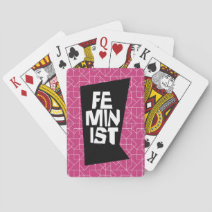Feministisch vrouwen vrouwelijk meisje me te pokerkaarten