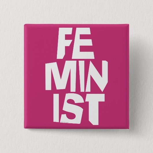 Feministisch vrouwen vrouwelijk meisje me te vierkante button 5,1 cm (Voorkant)