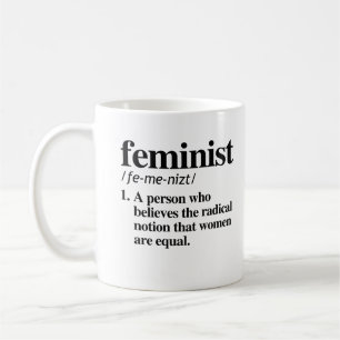 Feministische definitie - een persoon die vrouwen  koffiemok