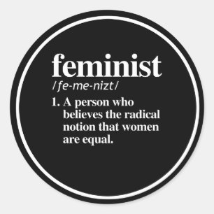 Feministische definitie - een persoon die vrouwen ronde sticker