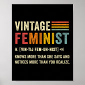 Feministische definitie weet meer dan ze retro zeg poster (Voorkant)