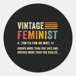 Feministische definitie weet meer dan ze retro zeg ronde sticker