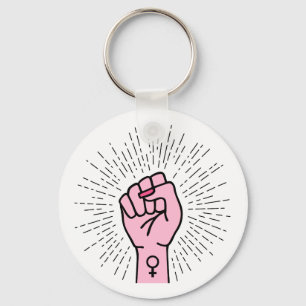Feministische hand met symbool voor vrouw sleutelhanger