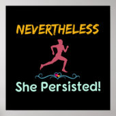 feministische hardloopster bleef echter doorzetten poster (Voorkant)