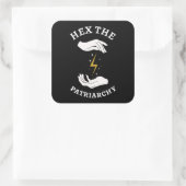 Feministische heks - Hex the Patriarchy I Vierkante Sticker (Tas)
