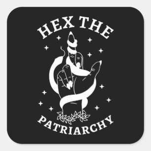 Feministische heks - Hex the Patriarchy III Vierkante Sticker