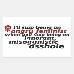 Feministische humor rechthoekige sticker
