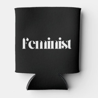 Feministische Koelbox - minimalistisch zwart-wit Blikjeskoeler
