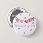 feministische koningin ( ◕ ‿ ◕ ✿ ) ronde button 5,7 cm (Voorkant /achterkant)