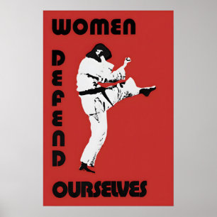 Feministische Kunstprint Vrouwen verdedigen onszel Poster