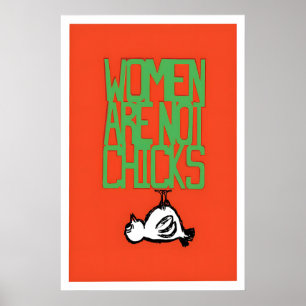 Feministische Kunstprint Vrouwen Zijn Geen Kippen Poster