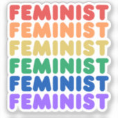 feministische regenboog sticker (Voorkant)