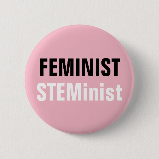 Feministische STEMinist Button Pink STEM Resistanc (Voorkant)