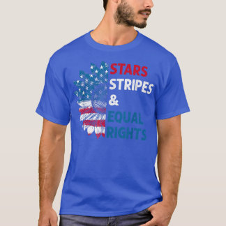 Feministische sterren Stripes Equal Rights Amerika T-shirt