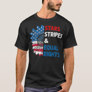 Feministische sterren Stripes Equal Rights Amerika T-shirt