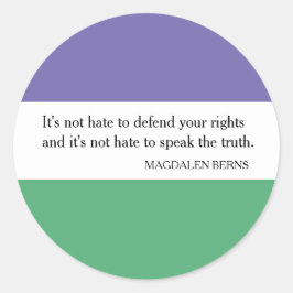 Feministische Sticker met Magdalen Berns Quote