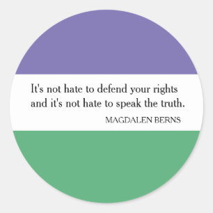 Feministische Sticker met Magdalen Berns Quote