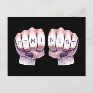 Feministische vuisten briefkaart