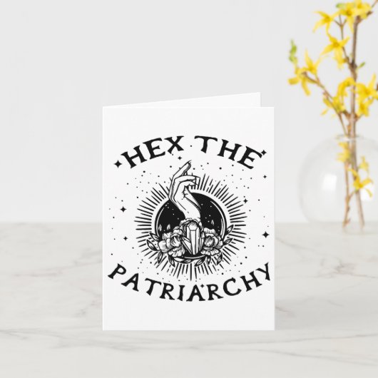 Feministische Wicca Heks Hex Het Patriarchaat Heks Kaart (Gele Bloem)
