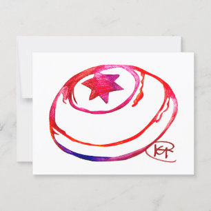 Feministische Yarmulke Waterverf Art Briefkaart