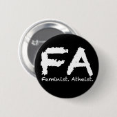 Feminst. Atheïst. Ronde Button 5,7 Cm (Voorkant /achterkant)