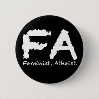 Feminst. Atheïst. Ronde Button 5,7 Cm