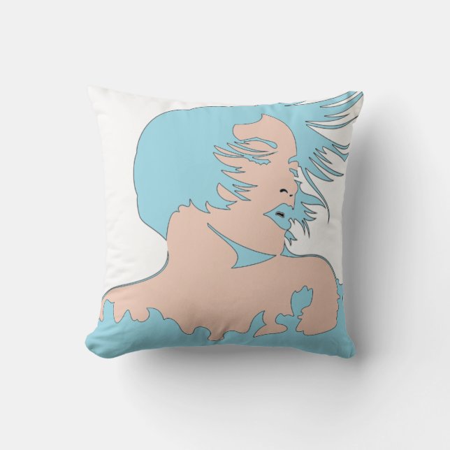 Femme 2 face bleu clair / Coussin Acqua (Recto)