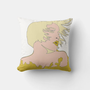 Femme 2 face violet / Coussin or