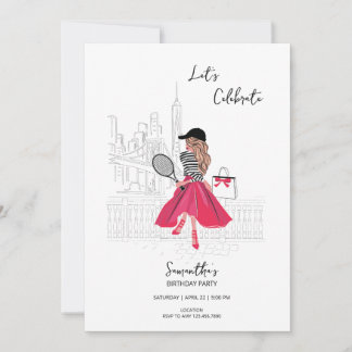 Femme à New York – Invitation à une fête d'anniver